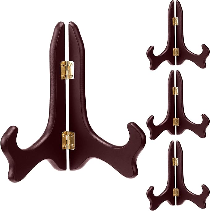 Tatuo 4 Packs Wooden Display Stand Decorative Plate Stands by Tatuo