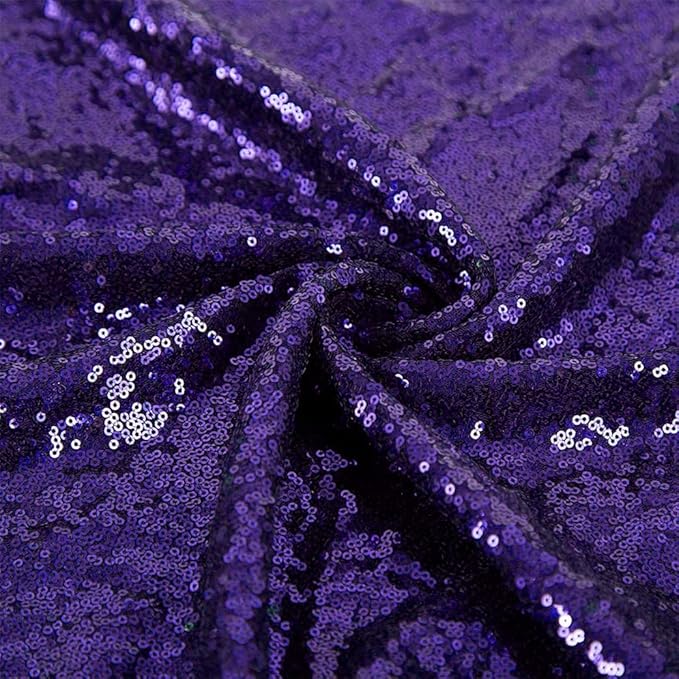 JYFLZQ Purple Sequin Backdrop Curtains 8ft x 8ft 1 Panel Glitter Photo Booth - Image 7