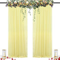 DUOBAO Chiffon Backdrop Curtain 96 Inch Length 2 Panel 29 Inch Width Wedding by DUOBAO