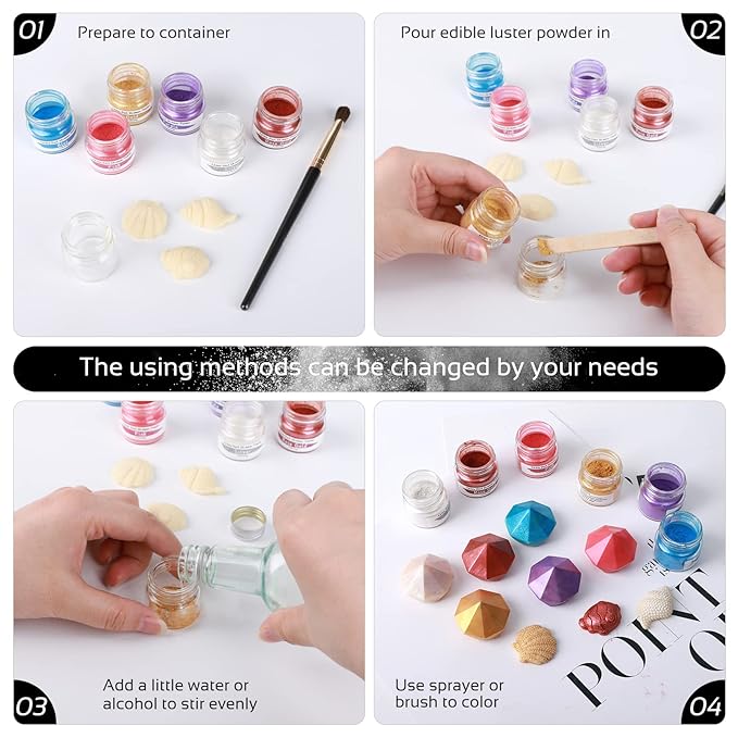Jelife White Edible Luster Dust - Image 4