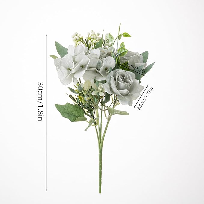Artificial Flower 5 Branches Artificial Silk Fake Flowers Bouquet Small Roses - Image 3