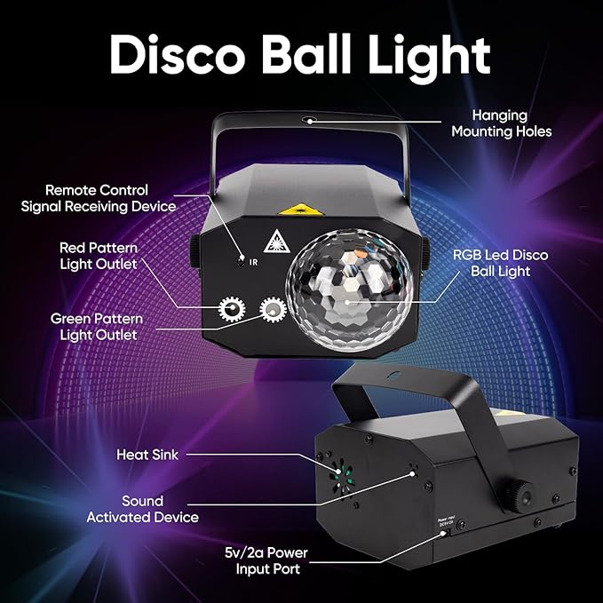 Party Lights DJ Disco Ball Light: LED Stage Laser Light - Image 4