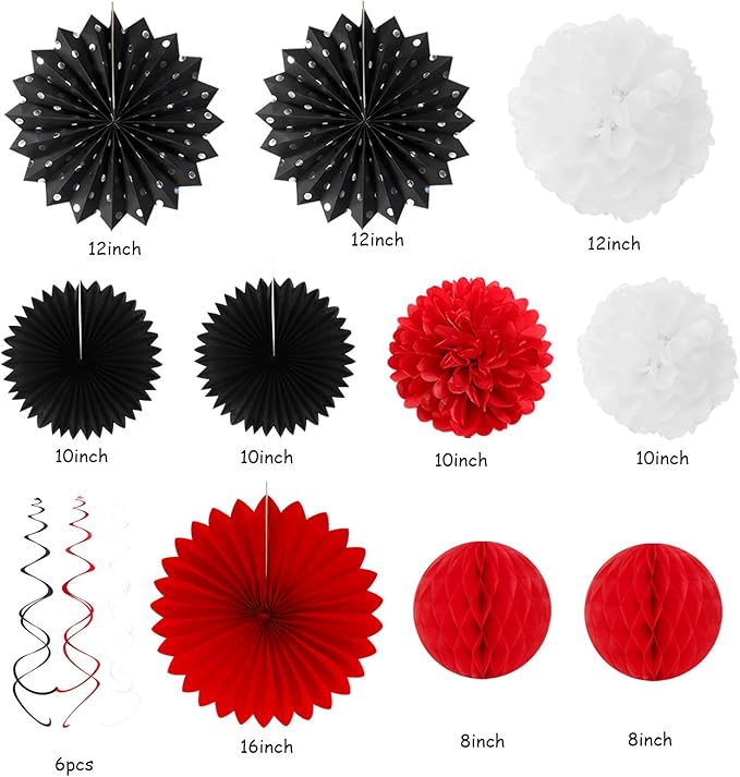 Black White-Red Party-Decorations - Image 2
