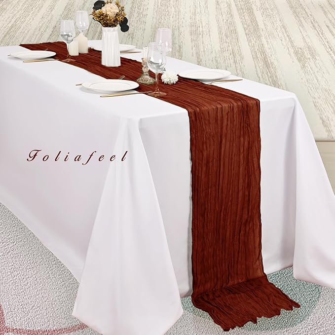 20 Pack Terracotta Cheesecloth Table Runner 10FT Boho Rustic Cheese Cloth Table - Image 4