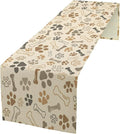 Dog Paw Table Runner, Kids Teens Cute Pet Animal Footprint Theme Pattern Print by Kurtect