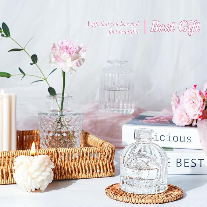 Clear Glass Bud Vases Set of 12, Mini Flower Vase - Image 5
