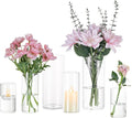 Glasseam Clear Cylinder Vases for Centerpieces, Glass Cylinder Vase Set of 6 by Glasseam
