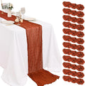 12 Pack Terracotta Cheesecloth Table Runner 20 x 120 inch Gauze 10FT Semi Sheer by STRCOZY