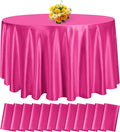 fani 12 Pack 120 Inch Hot Pink Satin Tablecloth by fani