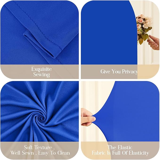 Royal Blue Arch Backdrop Cover for Wedding, 7.2FT 6FT Set of 2 Stretchy Spandex - Image 6