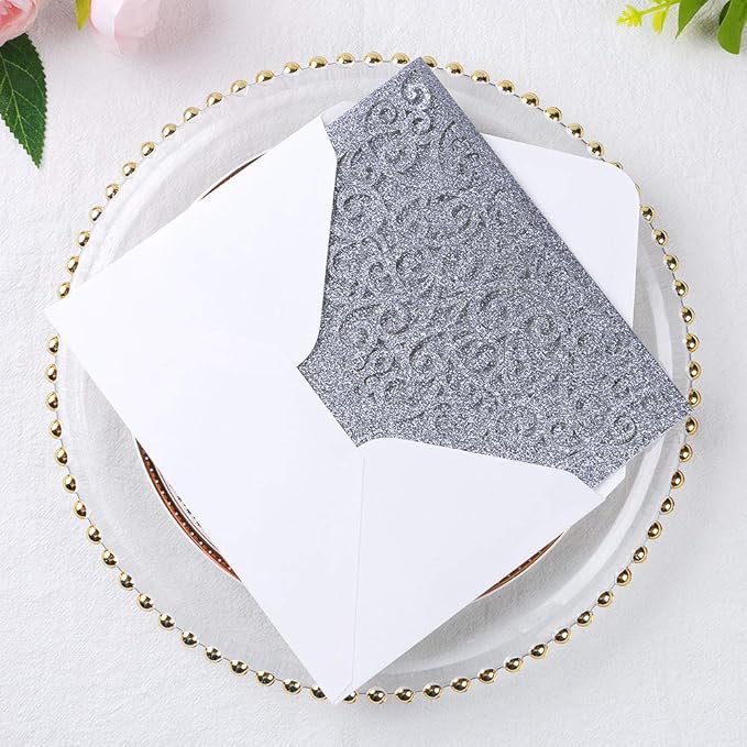 PONATIA 5.12 x 7.2 Laser Cut Invitation Pocket, 20 Tri-Fold 5 x 7 Laser Cut - Image 7