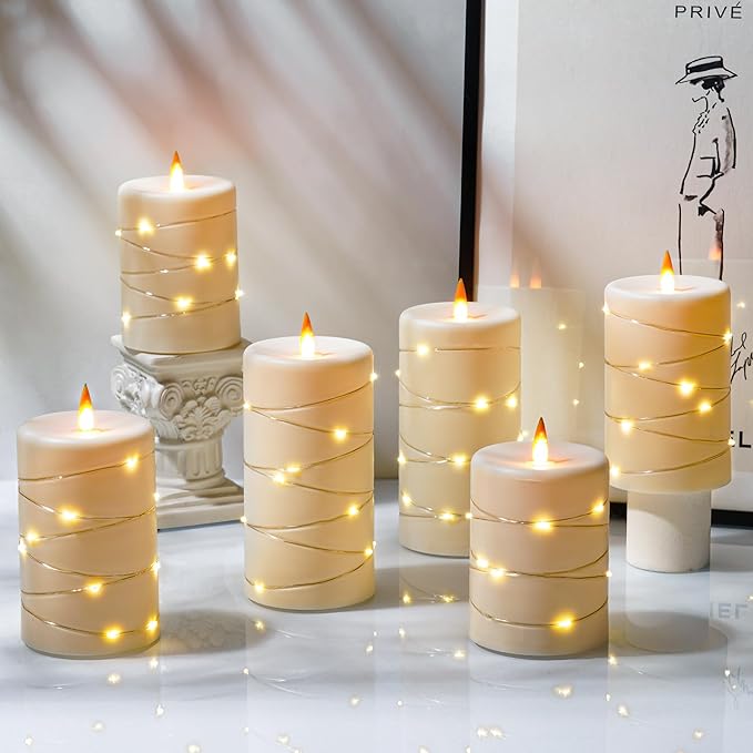 Upinmz 6 Pack Flickering Flameless Candles - Image 6