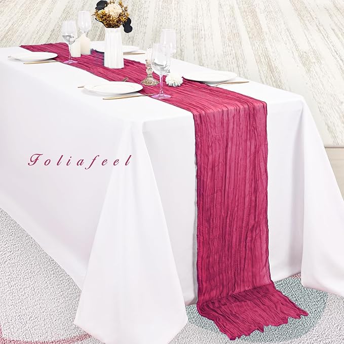 Hot Pink 20 Pack Cheesecloth Table Runner 10FT Boho Fabric Rustic Cheese Cloth - Image 4