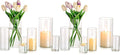 Glasseam Cylinder Vases Set of 12, Hurricane Candle Holder Clear Different Sizes by Glasseam