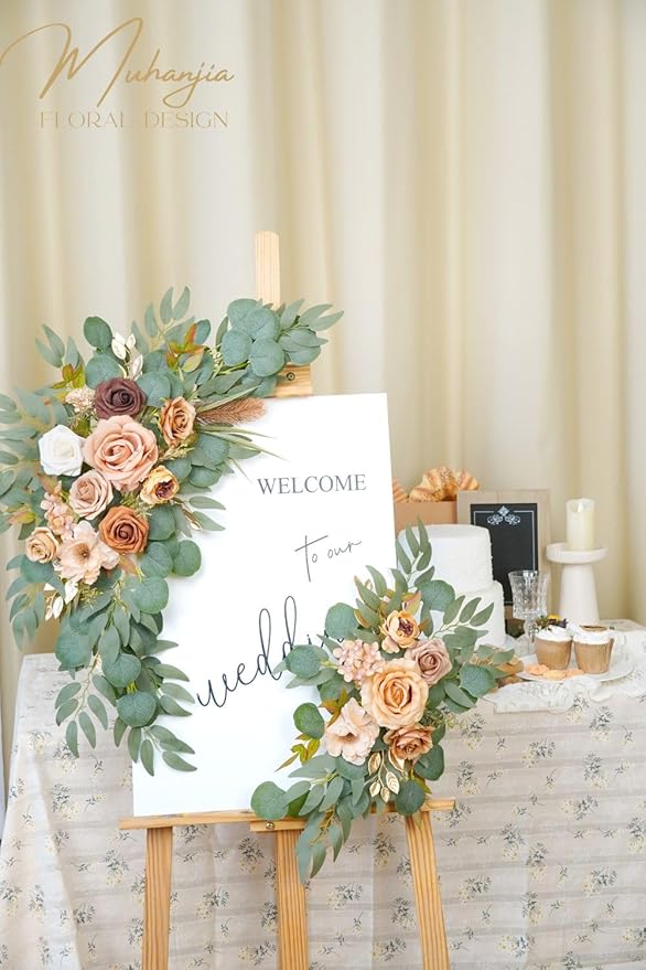 Wedding Sign Faux Flower Swag for Ceremony Party Reception Entrance Floral - Image 9