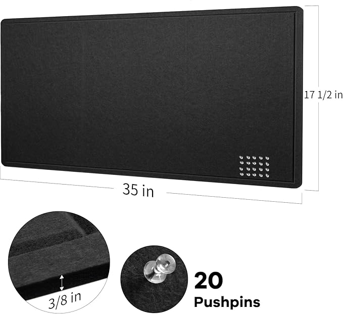 Bulletin Board, 35 x 17 1/2 inches Felt Board - Image 4