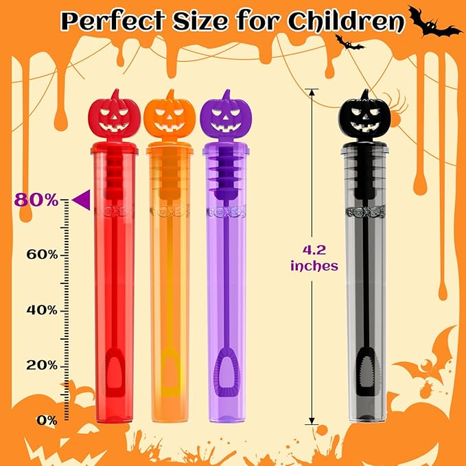Shemira 80PCS Halloween Bubble Wands, Mini Bubbles Party Favors - Image 2