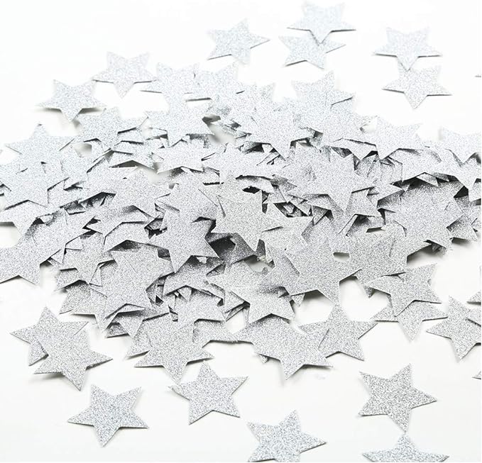 MOWO Glitter Star Confetti Wedding Party Decor and Table Decor 1.2’’ in Diameter by MOWO