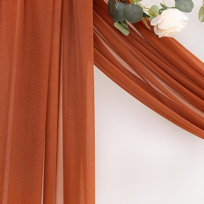 MLMC Terracotta Wedding Arch Draping Fabric 1 Panel 29" x 20 FT Extra Long - Image 7