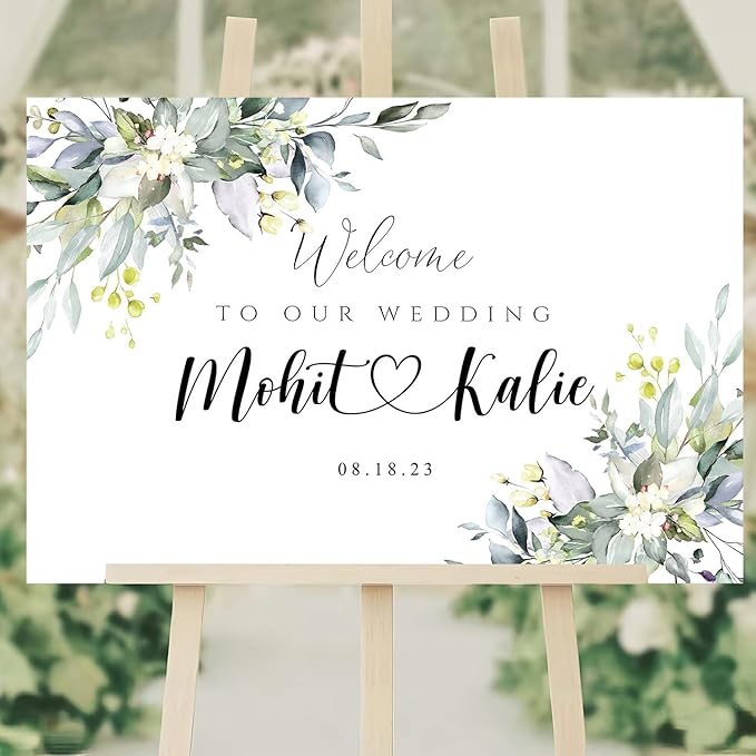Editable Wedding Sign, Wedding Welcome Sign, Wedding Eucalyptus Sign - Image 3