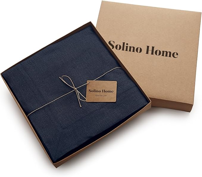Solino Home Navy Blue Tablecloth 60 x 108 Inch - Image 5