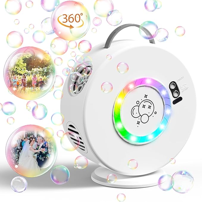 Bubble Machine Automatic LED Lights Bubble Blower by Weilim