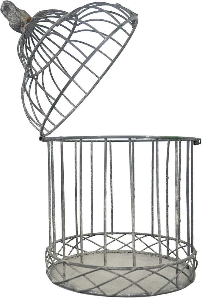 Rustic Farmhouse Metal Planter Holder Vintage Birdcage Candle Holder Distressed - Image 6