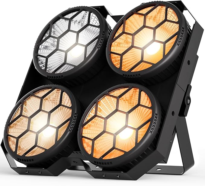 Stage Lights, 4X100W COB Spotlight LED Par Can Retro Lights, 2 in 1 Cool White by Kiinsehtoq
