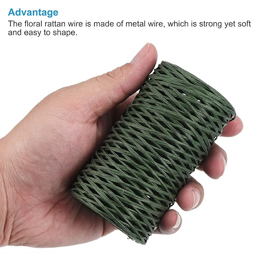 PATIKIL 164 Feet Floral Bind Wire Wrap Twine, 1mm Florist Wire Iron Wire Paper - Image 4