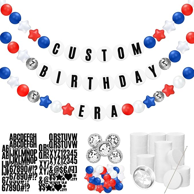Giant Friendship Bracelet Garland Kit, DIY Birthday Banner by Simgoing