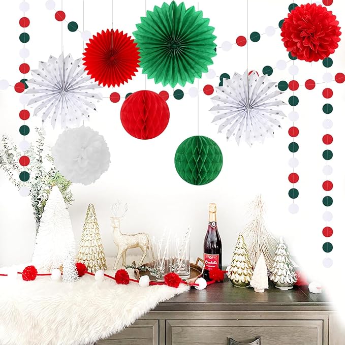 Red-Green White Christmas Party-Decorations - Image 7
