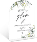 Greenery Let Love Glow Sign, 6 x 8 Inch White Arch Acrylic Wedding Sign by Qoqxjodd