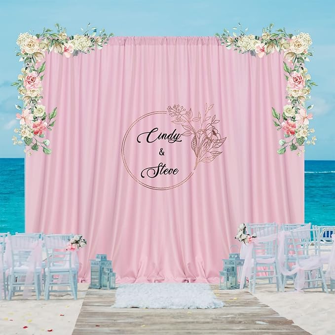 Pink Backdrop Curtain for Parties Rod Pocket Pink Curtains Photography Backdrop - Image 8