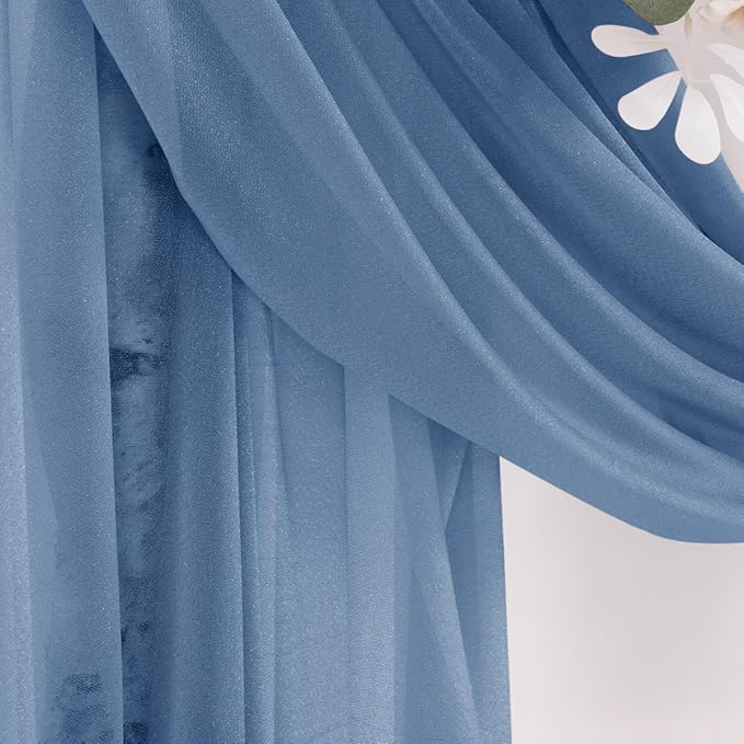 Dusty Blue Wedding Arch Draping Fabric 2 Panels 29" x 20 FT Blue Wedding Drapes - Image 4