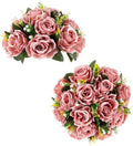 BLOSMON Dusty Pink Flowers Centerpieces: 2 Pcs Artificial Roses Flowers Balls by Blosmon