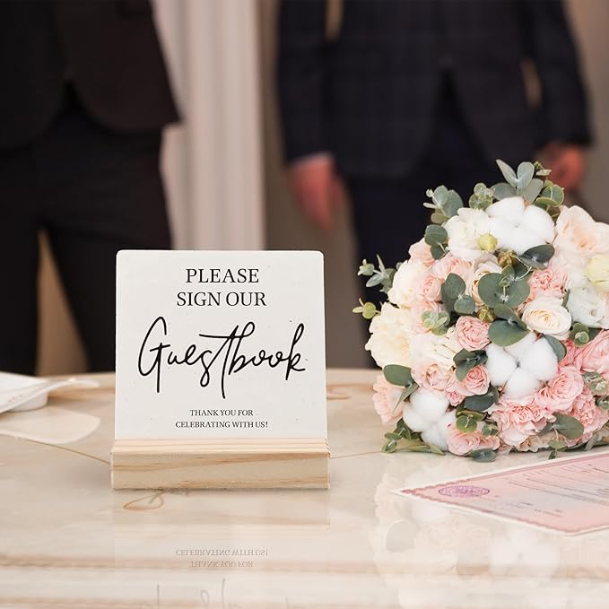 Guest Book Desk Decor, Wedding Guest Book Sign, Wedding GuestBook Wood Plaque - Image 5