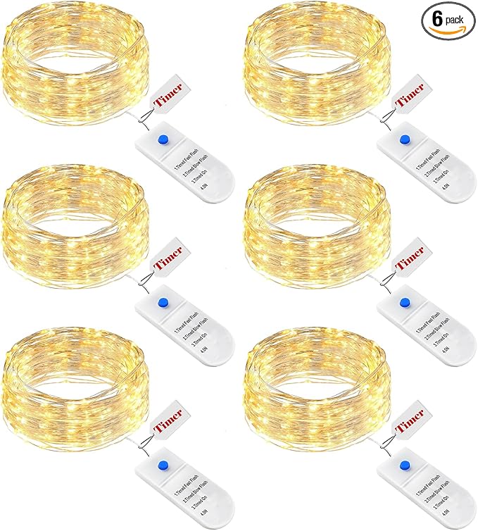 btfarm 6 Pack Fairy Lights Battery Operated by btfarmdecorativelighting