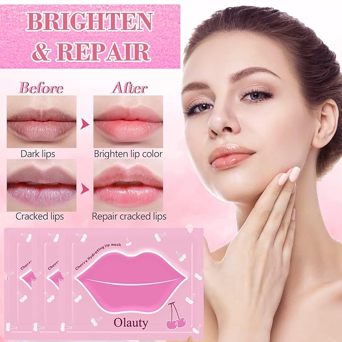 30 Pairs Lip Mask & Eye Mask, 24K Gold Crystal Gel Collagen Eye Patches - Image 5