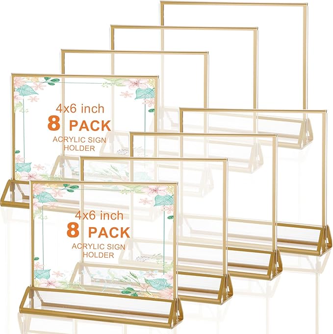 8PCS 6x4 Acrylic Sign Holders by LOYORTY