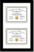 Creative Picture Frames 16X24Bk-W Black Vertical Double Diploma Frame by CreativePictureFrames