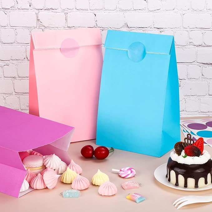 Cooraby 30 Pieces 5.1 x 3.1 x 9.4 Inches Colorful Kraft Paper Bags - Image 6