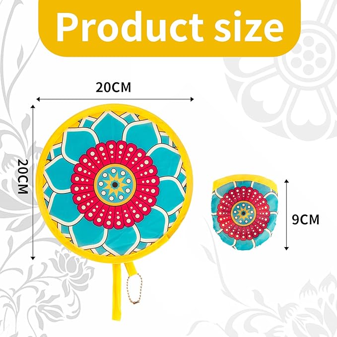 4pcs Mandala Round Foldable Hand Fan Japanese Foldable Fan Style Handheld - Image 2