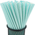 YAOSHENG Premium Disposable Waves Striped Drinking Paper Straws, Pack 100 Light by YAOSHENG