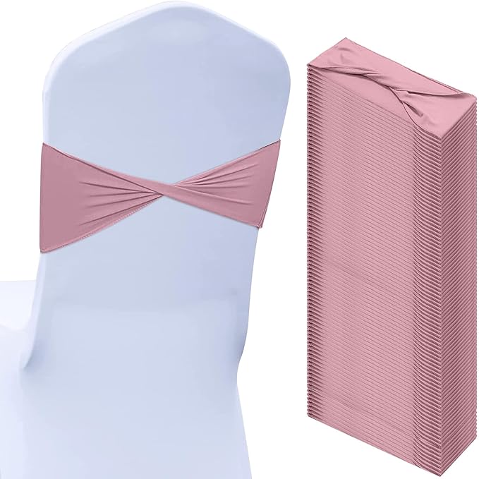 Kinlop 50 Pcs Spandex Chair Sashes Bows Chair Bands Slider Sashes by Kinlop