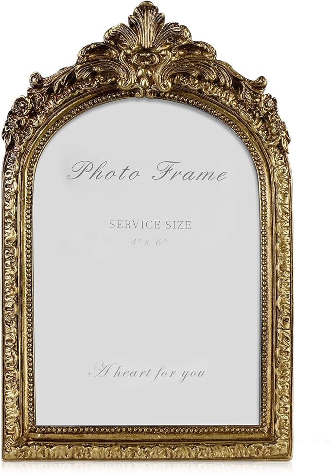 Cuspin Vintage 4x6 Picture Frame, Antique Arched Photo Frame by Cuspin