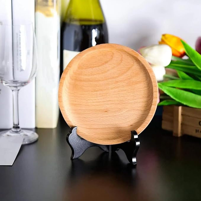 Tatuo 4 Packs Wooden Display Stand Decorative Plate Stands - Image 5