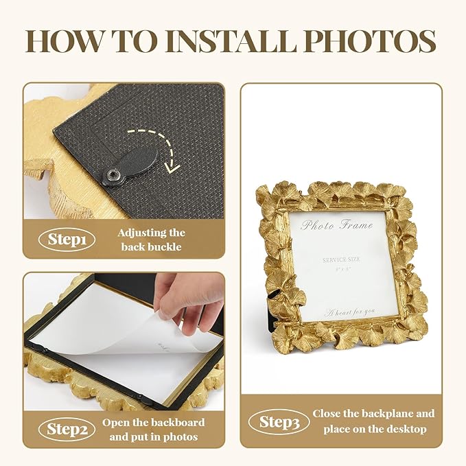 Cuspin Vintage Gold 5x5 Picture Frame, Antique Square Photo Frame - Image 9