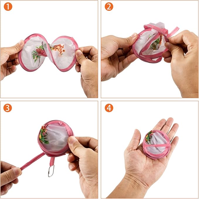 4 Styles Animal Flowers Round Foldable Hand Fan Japanese Foldable Fan Handheld - Image 3
