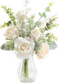 Artificial Flowers with Vase, Faux Flower Arrangement with Vase Suitable by GAATEEK