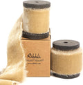 Ribbli Light Champagne Velvet Ribbon 1.5 Inch Handmade Frayed Christmas Ribbon by Ribbli